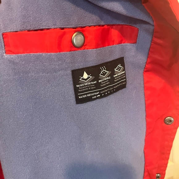 Volcom Coaches Jacket Red Size M snap button water resistant - Picture 4 of 9